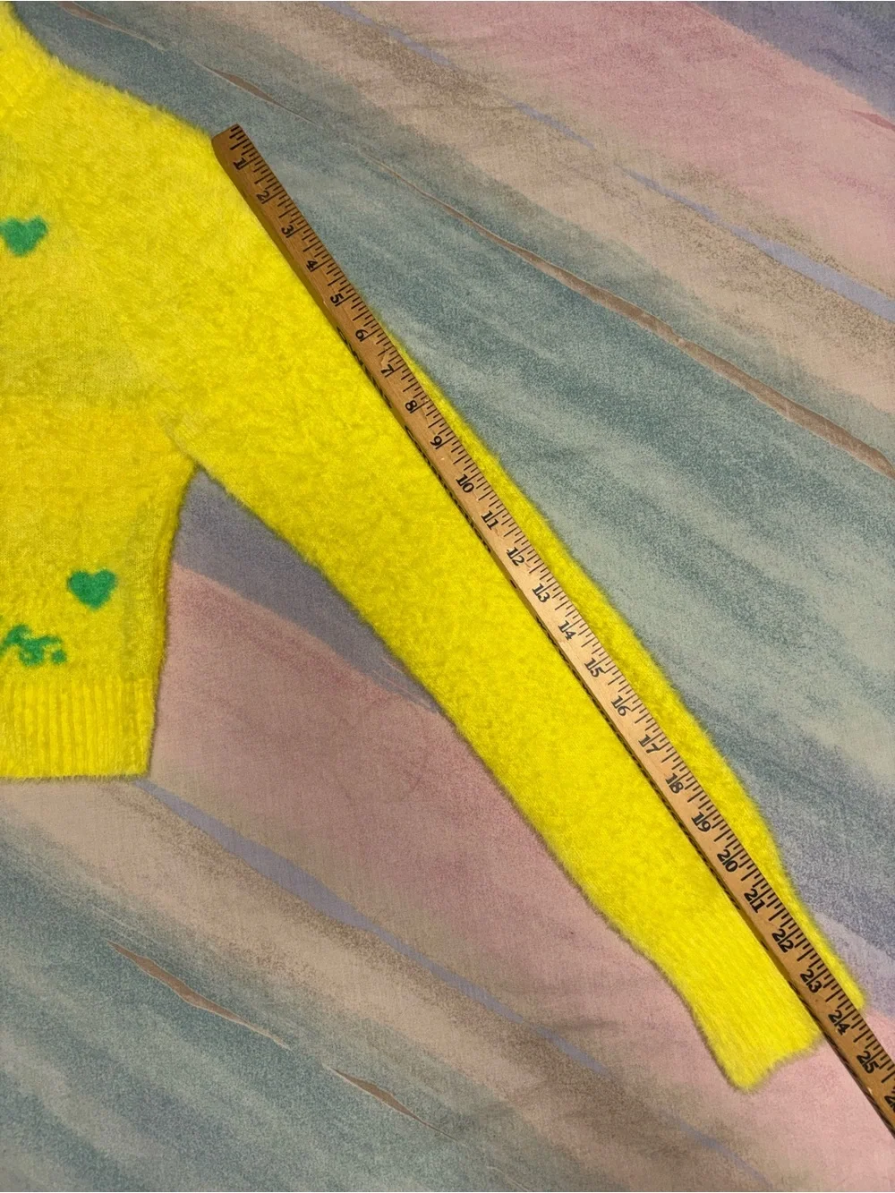 Urban outfitters Yellow Fuzzy soft Sweater size M Pink Deer Design